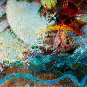 Peinture intitulée "Vaisseau fantôme II" par Raphy, Œuvre d'art originale, Huile Monté sur Châssis en bois