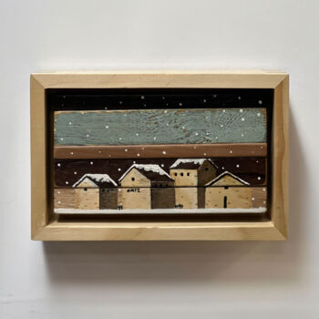 Painting titled "small house" by Sangchul Han, Original Artwork, Acrylic Mounted on Wood Stretcher frame