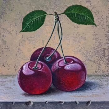 "Trio of Cherries" başlıklı Tablo Stepan Ohanyan tarafından, Orijinal sanat, Petrol Ahşap Sedye çerçevesi üzerine monte edil…