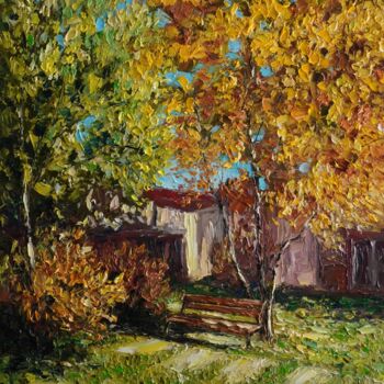 Painting titled "Golden autumn" by Haykuhi Khachatryan, Original Artwork, Oil
