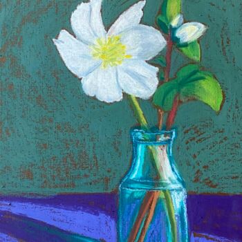 Rysunek zatytułowany „Flower in Glass” autorstwa Hanna Kochet, Oryginalna praca, Cyfrowy wydruk