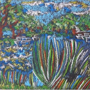 Zeichnungen mit dem Titel "Montauban Port Cana…" von Philippe Guénot, Original-Kunstwerk, Pastell