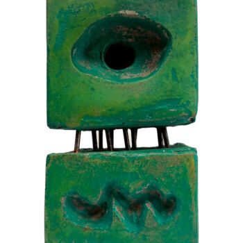 Sculpture titled "BOKO BRUTALIST FACE" by Paolo Castagna (Brutalist Design), Original Artwork, Concrete