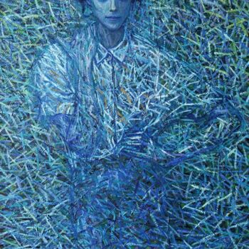 绘画 标题为“Portrait Of Annie C…” 由Atom Hovhanesyan, 原创艺术品, 油 安装在木质担架架上