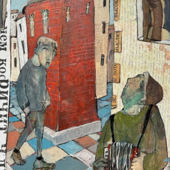 Malerei mit dem Titel "The Neighbourhood" von Ilya Volykhine, Original-Kunstwerk, Acryl Auf Andere starre Platte montiert