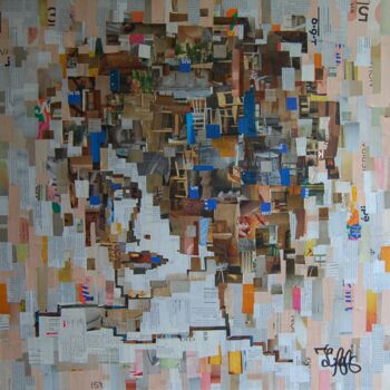 Collages getiteld "Valentina" door Jacques Lacourrege, Origineel Kunstwerk, Collages