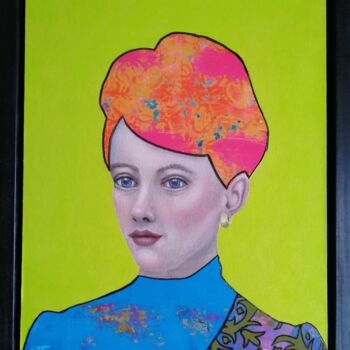 Painting titled "Sans Titre (Femme a…" by Elke Thiébaut, Original Artwork, Oil