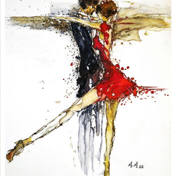 Σχέδιο με τίτλο "Born to Dance" από Alexander Aksyonov, Αυθεντικά έργα τέχνης, Ακουαρέλα