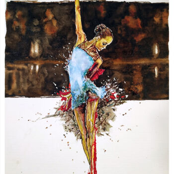 Drawing titled "Born to Dance- 4" by Alexander Aksyonov, Original Artwork, Watercolor