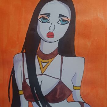 Dessin intitulée "Princess" par Ashton Knighting, Œuvre d'art originale, Encre