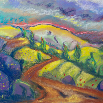 Malarstwo zatytułowany „Seelenlandschaft 4” autorstwa Margarita Siebke, Oryginalna praca, Pastel