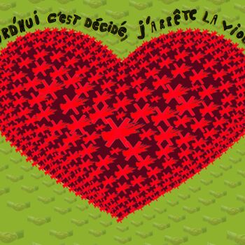 Digitale Kunst getiteld "J’arrête la violenc…" door Pascal Rissac, Origineel Kunstwerk, Digitaal Schilderwerk