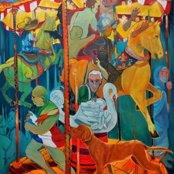 Painting titled "Welcome to the Circ…" by Baptiste Laurent, Original Artwork, Oil