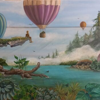 "Terrarium en plein…" başlıklı Tablo Caroline Lochon tarafından, Orijinal sanat, Akrilik Ahşap Sedye çerçevesi üzerine monte…