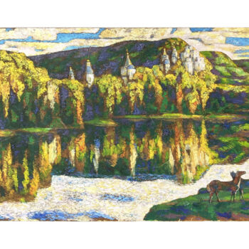 Malarstwo zatytułowany „Monastery” autorstwa Alexander Turansky, Oryginalna praca, Olej