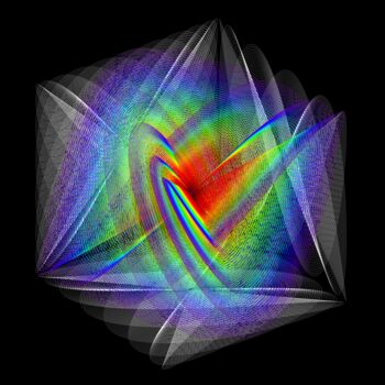Digitale Kunst mit dem Titel "Cubed Oscillations…" von Elkement (Elke Stangl), Original-Kunstwerk, 3D Modellierung