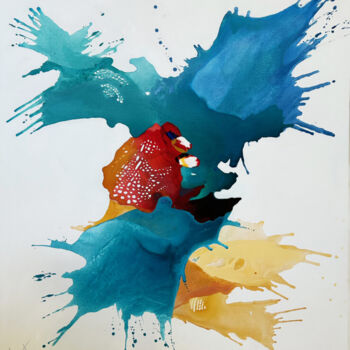 Pintura titulada "Gravity" por Marion Wood, Obra de arte original, Acrílico Montado en Otro panel rígido