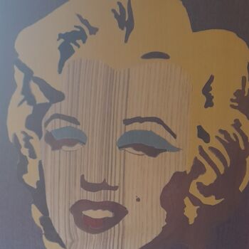 Sculpture intitulée "Tableau Marilyn Mon…" par Sebastien Audo, Œuvre d'art originale, Bois