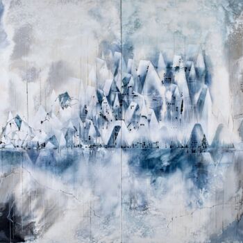 绘画 标题为“BRUMES DE COPENHAGEN” 由Jovhanna Rutvanowska, 原创艺术品, 油 安装在木质担架架上