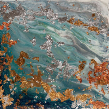 Painting titled "Microcosm 8" by Hilary Winfield, Original Artwork, Acrylic Mounted on Wood Panel