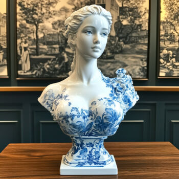 Digital Arts με τίτλο "Delftware-Inspired…" από Alberto Capitani, Αυθεντικά έργα τέχνης, Εικόνα που δημιουργήθηκε με AI