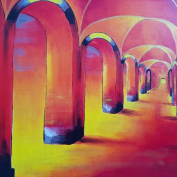 Peinture intitulée "Sous le rouge des a…" par Cgd, Œuvre d'art originale, Acrylique Monté sur Châssis en bois