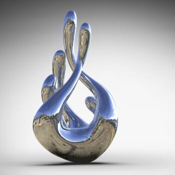 Sculpture intitulée "Lifeforms#4（Small e…" par Daniel Kei Wo, Œuvre d'art originale, Acier inoxydable