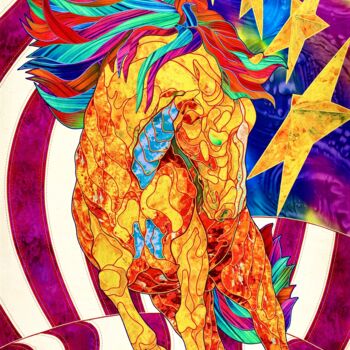 纺织艺术 标题为“Forward America” 由Kostyantin Malginov, 原创艺术品, 挂毯