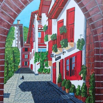 Painting titled "au soleil du pays b…" by Gilbert Devesa, Original Artwork, Acrylic Mounted on Wood Stretcher frame