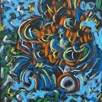Drawing titled "l'heure miroir 2.0" by Philippe Guénot, Original Artwork, Pastel
