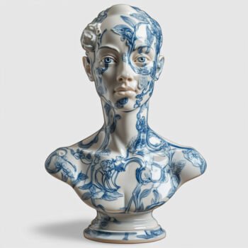 Цифровое искусство под названием "Ceramic Bust with E…" - Alberto Capitani, Подлинное произведение искусства, Изображение, с…