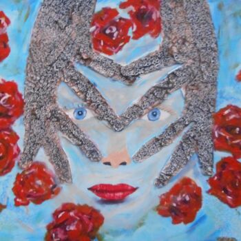 Ζωγραφική με τίτλο "Les roses .........…" από Brigitte Barcelo, Αυθεντικά έργα τέχνης, Ακρυλικό