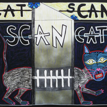 Painting titled "CAT SCAN, SCAN CAT" by Frank Willems, Original Artwork, Acrylic