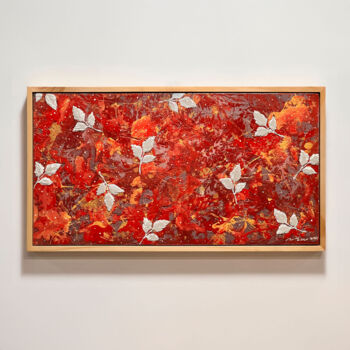 Painting titled "winter blooms" by Sangchul Han, Original Artwork, Acrylic Mounted on Wood Stretcher frame