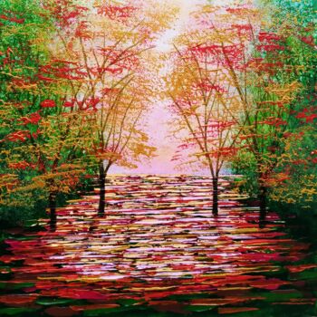 Pittura intitolato "Apricot Wood" da Amanda Horvath, Opera d'arte originale, Acrilico Montato su Telaio per barella in legno