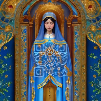 Painting titled "Nossa Senhora" by Patrick Osinski, Original Artwork, Acrylic