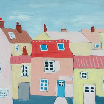 Malerei mit dem Titel "Dream by the Sea" von Irina Anis, Original-Kunstwerk, Gouache Auf Karton montiert