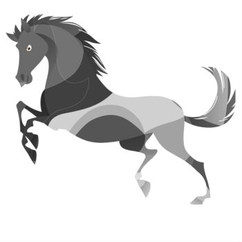 Digital Arts titled "A stylized horse is…" by Shamim Shaikh, Original Artwork, 2D Digital Work