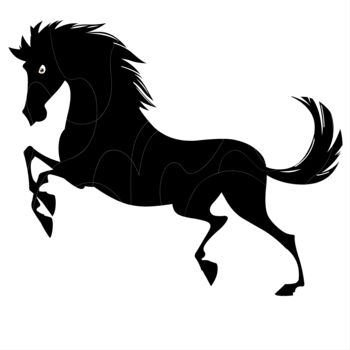 Цифровое искусство под названием "Silhouette of a hor…" - Shamim Shaikh, Подлинное произведение искусства, 2D Цифровая Работа