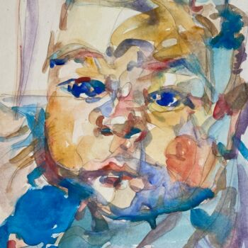 Ζωγραφική με τίτλο "watercolor on both…" από Xiao Han, Αυθεντικά έργα τέχνης, Μολύβι