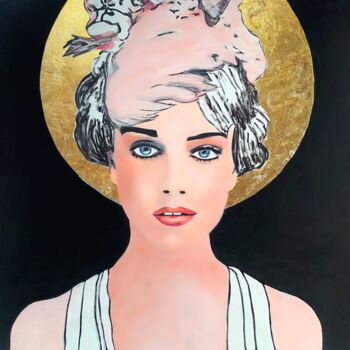 Ζωγραφική με τίτλο "Colombe artrenard" από Estelle Renard, Αυθεντικά έργα τέχνης, Λάδι Τοποθετήθηκε στο Ξύλινο φορείο σκελετό