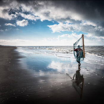 Photography titled "Le pêcheur de creve…" by Stéphane Alacoque, Original Artwork, Digital Photography Mounted on Aluminium