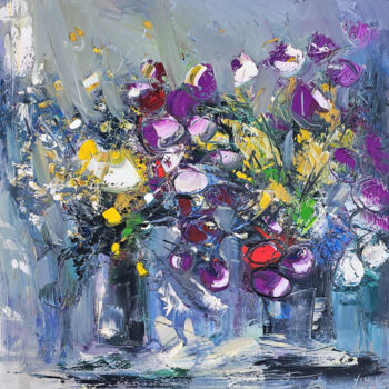 Malerei mit dem Titel "Whispers of Spring" von Vlas Ayvazyan, Original-Kunstwerk, Öl Auf Keilrahmen aus Holz montiert
