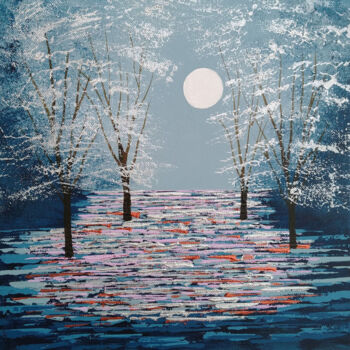 Peinture intitulée "By the Light of the…" par Amanda Horvath, Œuvre d'art originale, Acrylique Monté sur Châssis en bois