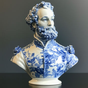 「Delftware-Ceramic B…」というタイトルのデジタルアーツ Alberto Capitaniによって, オリジナルのアートワーク, AI生成画像