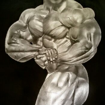 Painting titled "Mr OLMPIA" by Plamen Ivanov, Original Artwork, Pencil