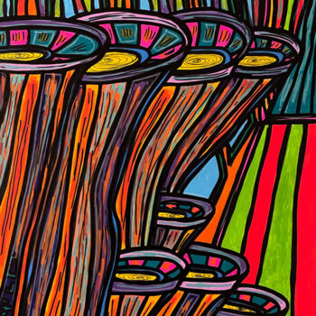 Tekening getiteld "Orgues" door Christophe Verger-Lecocq, Origineel Kunstwerk, Marker