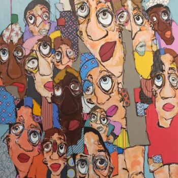 Painting titled "Melting Pot" by Maxime Frairot, Original Artwork, Acrylic Mounted on Wood Stretcher frame