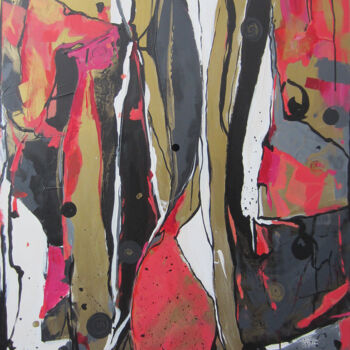 Painting titled "Between The Lines" by Joyce Fournier, Original Artwork, Acrylic Mounted on Wood Stretcher frame