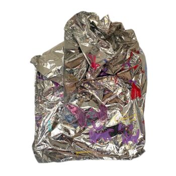 Painting titled "candy wrapper buduc…" by Maria Buduchikh, Original Artwork, Conté Mounted on Other rigid panel